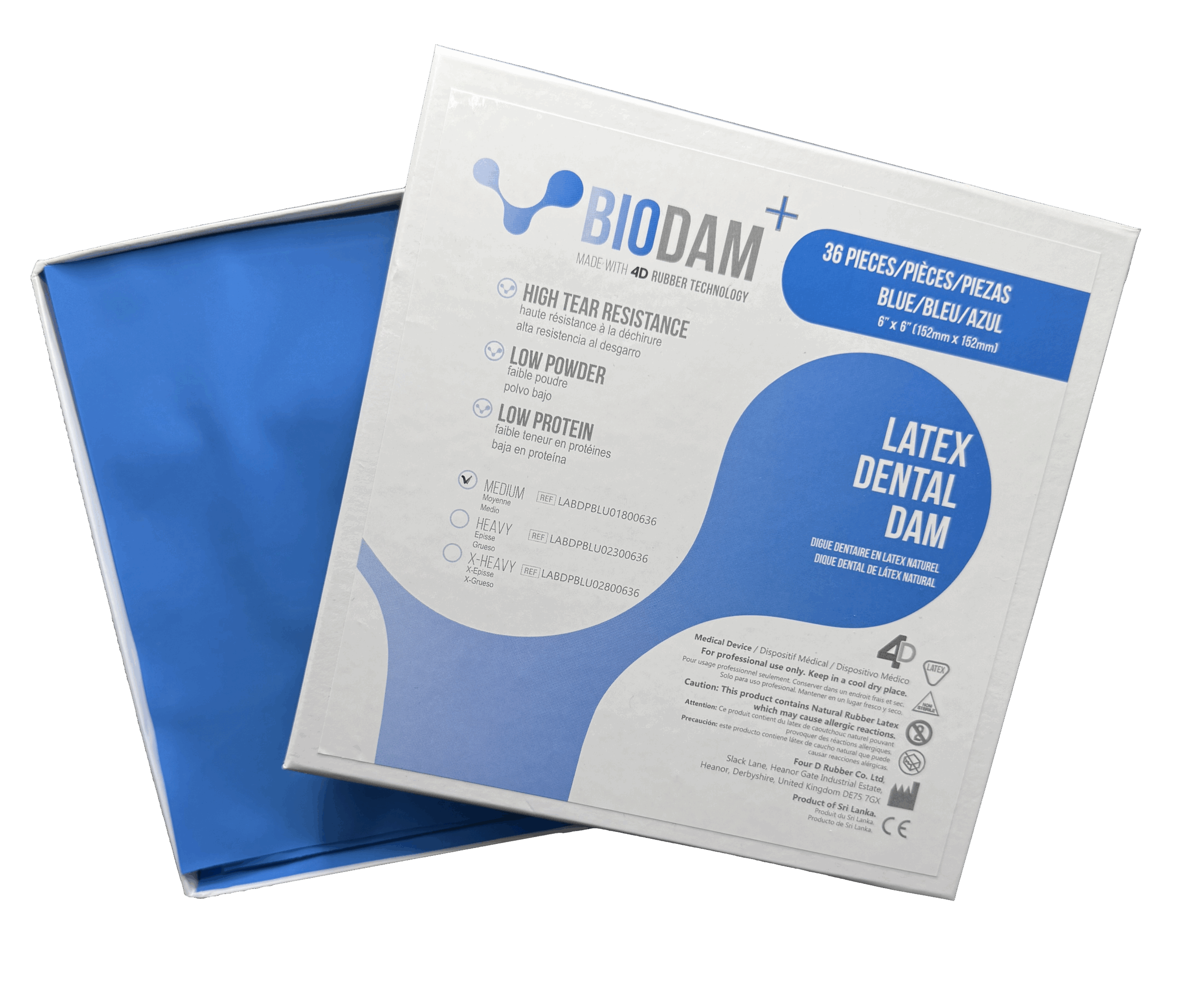 BIODAM+ KOFERDAM LATEKSOWY PREMIUM (4DRUBBER) Opakowanie 36szt.