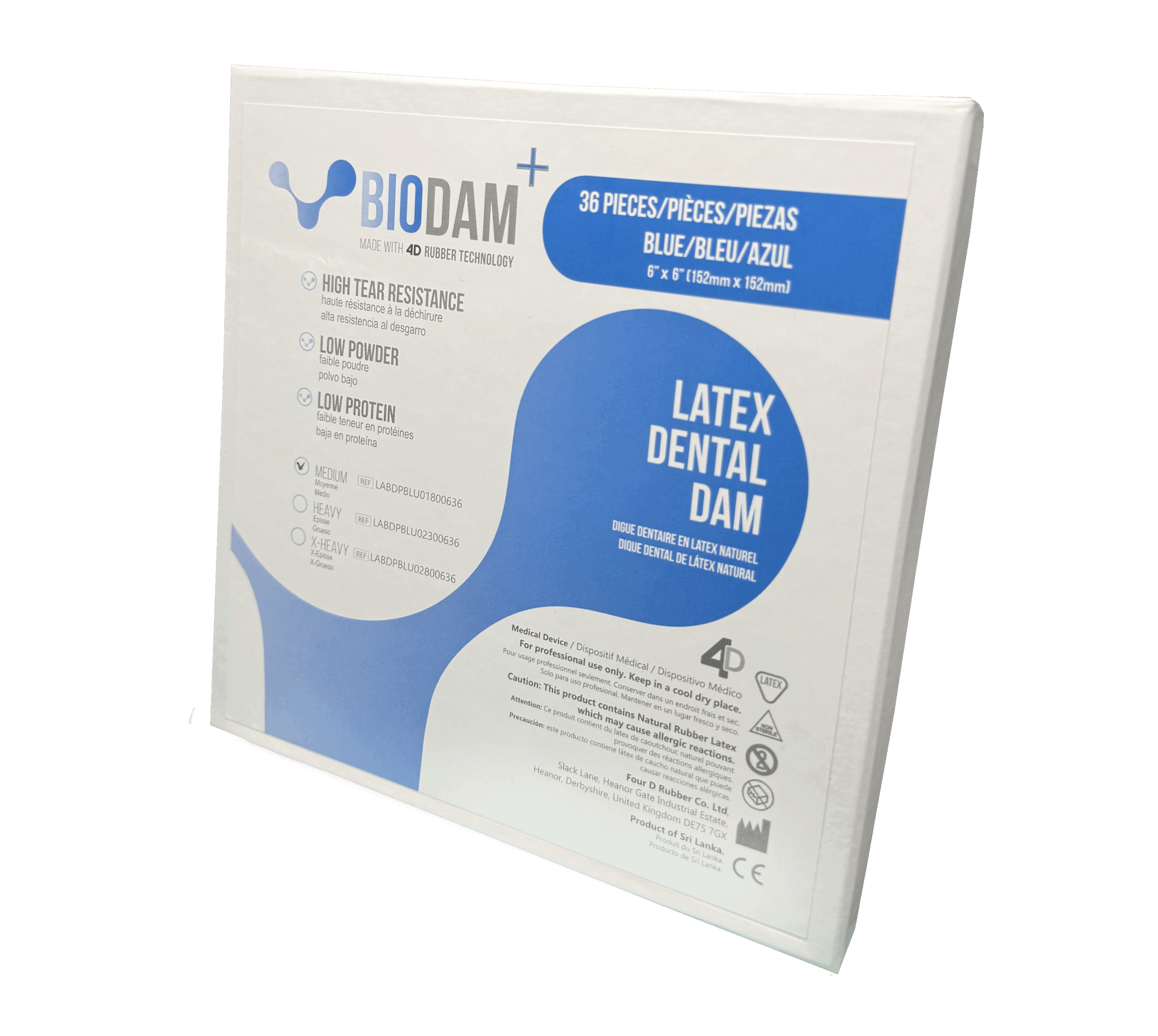 BIODAM+ KOFERDAM LATEKSOWY PREMIUM (4DRUBBER) Opakowanie 36szt. - obrazek 3